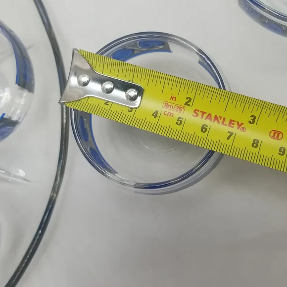 Culver Glass Mid Century Modern Blue Hearts Bar Set - Picture 8 of 16